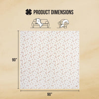 Ivory Floral Plush Blanket