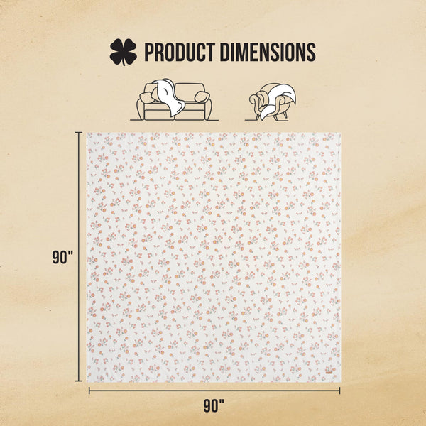 Ivory Floral Plush Blanket