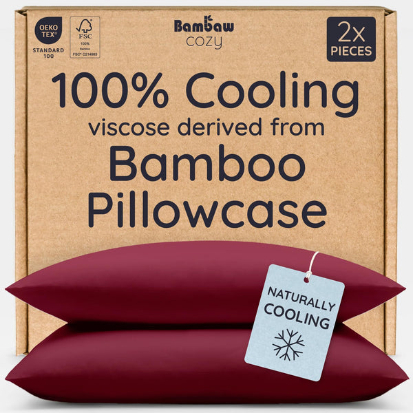 Burgundy Bamboo Pillowcases (Set of 2)
