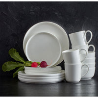 White Round Dinnerware (Set of 16)