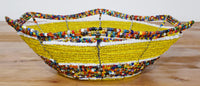 Yellow Beaded Wire Bowl