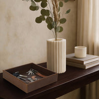 Brown Faux Leather Vanity Tray