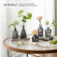 Black Glass Bud Vases (Set of 12)