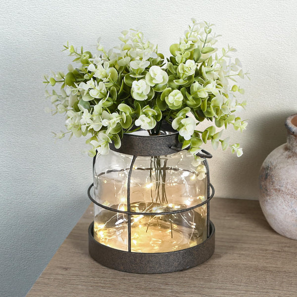 Vintage Glass Lantern Vase