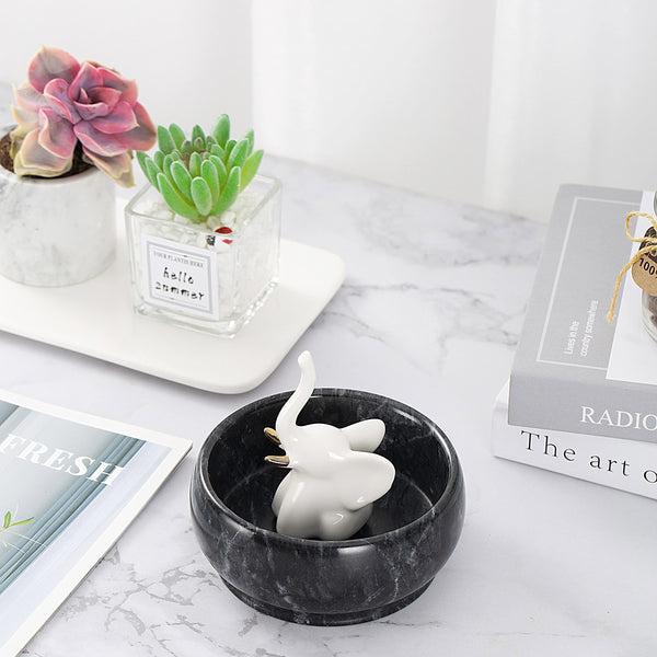 Black Marble Incense Bowl