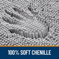 Grey Chenille Bath Mat (Set of 3)