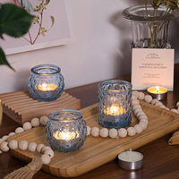 Blue Glass Votive Holders (Set of 12)