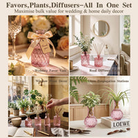 Pink Glass Bud Vases (Set of 12)
