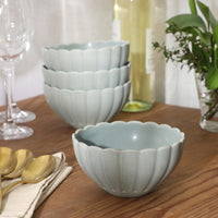 Blue Scalloped Cereal Bowls (Set of 4)
