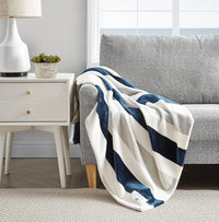 Navy Awning Stripe Throw