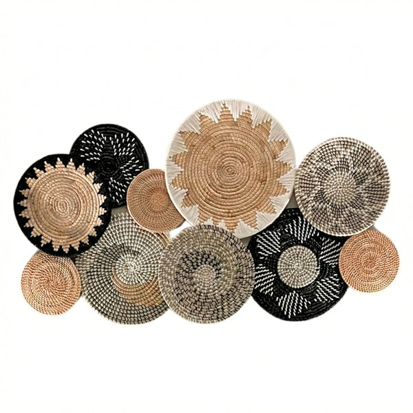 Woven Basket Wall Plates (Set of 10)