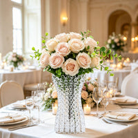 White Beaded Flower Vase