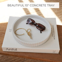 Scalloped Concrete Tray Set (Set of 2)