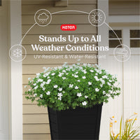 Graphite Wood-Look Planters (Set of 2)