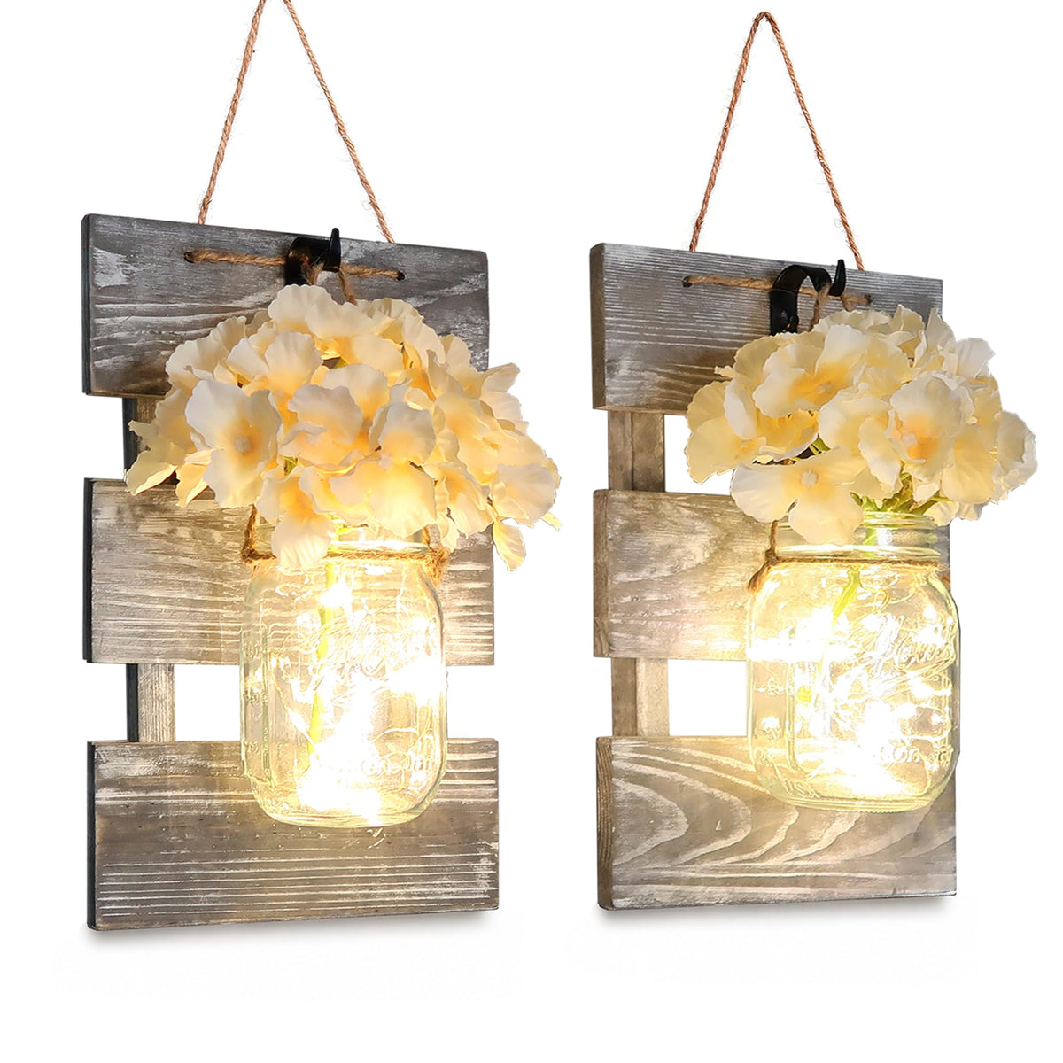 Mason Jar Wall Sconces (Set of 2)