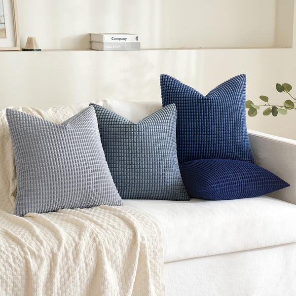 Blue Throw Pillow Cover (Set of 4)