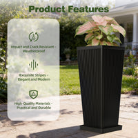 Black Square Planters (Set of 2)