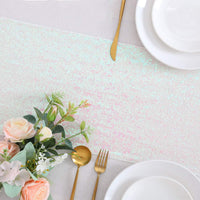White Iridescent Table Runner