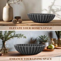 Black Stone Ruffle Bowl