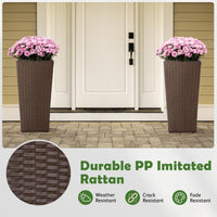 Mocha Rattan Planter (Set of 2)