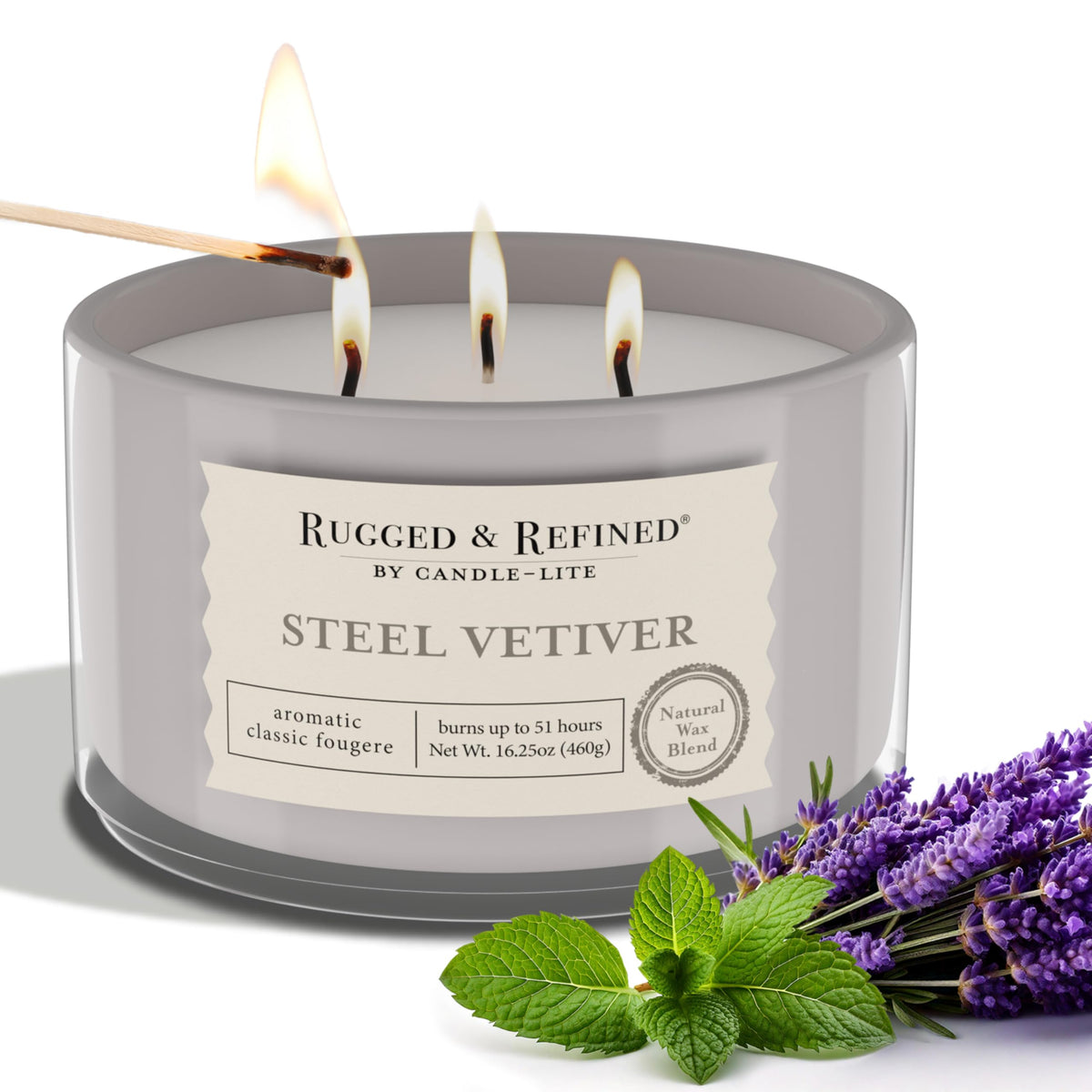 Steel Vetiver 3-Wick Candle