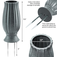 Black Granite Grave Vase