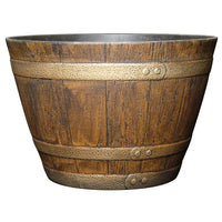 Oak Whiskey Barrel Planter