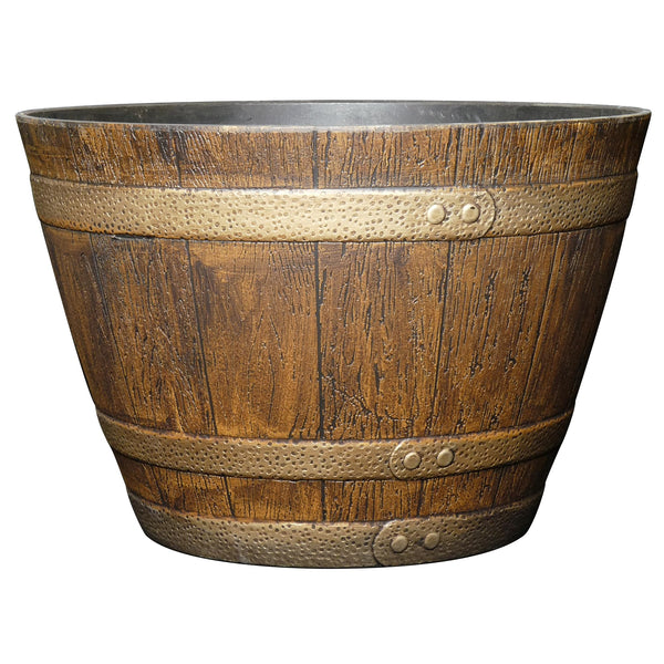 Oak Whiskey Barrel Planter