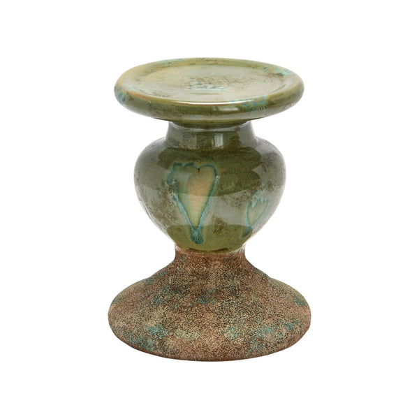 Green Terracotta Pillar Candle Holder