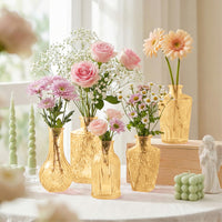 Gold Glass Bud Vases (Set of 17)