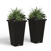 Black Tall Square Planter (Set of 2)