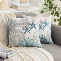 Coastal Blue Velvet Pillow Cover (Set of 2)