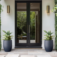 Curved Charcoal Concrete Planter