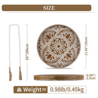 Round Wood Tray with Garland (Set of 2)
