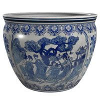 Blue Porcelain Fishbowl Planter