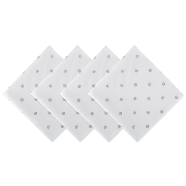 Silver Polka Dot Napkins (Set of 4)