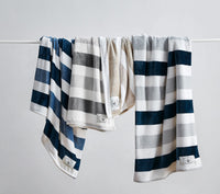 Navy Awning Stripe Throw
