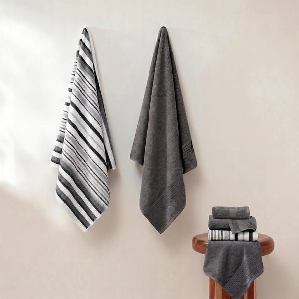 Gray Jacquard Towels (Set of 6)
