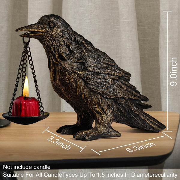Gothic Raven Tealight Holders (Set of 2)