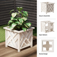 White Lattice Planter Box (Set of 2)