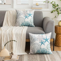 Coastal Blue Velvet Pillow Cover (Set of 2)