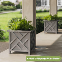 Gray Lattice Planter Box