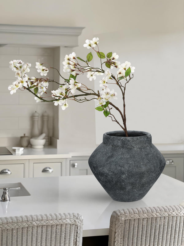 Black Distressed Ceramic Vase