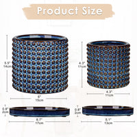 Blue Hobnail Planter Pots (Set of 2)