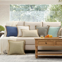 Navy Linen Throw Pillow Cover (Set of 2)