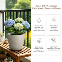 Buff Concrete Round Planter