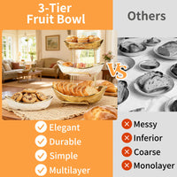 Gold Three-Tier Fruit Stand