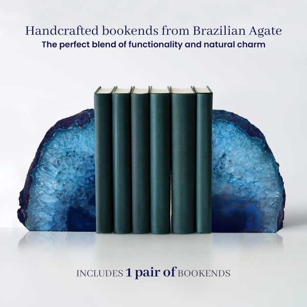 Teal Agate Bookends (Set of 2)