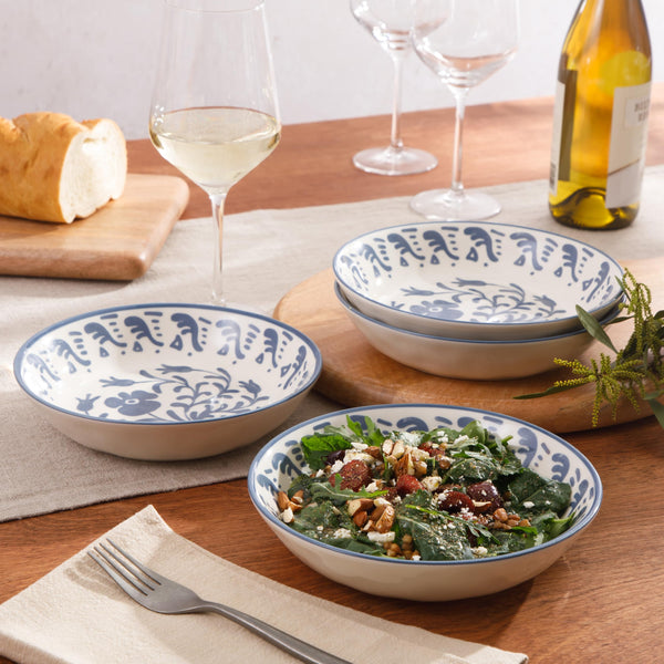 Iris Blue Pasta Bowls (Set of 4)