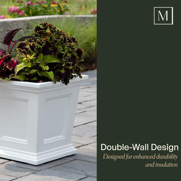 White Self-Watering Planter